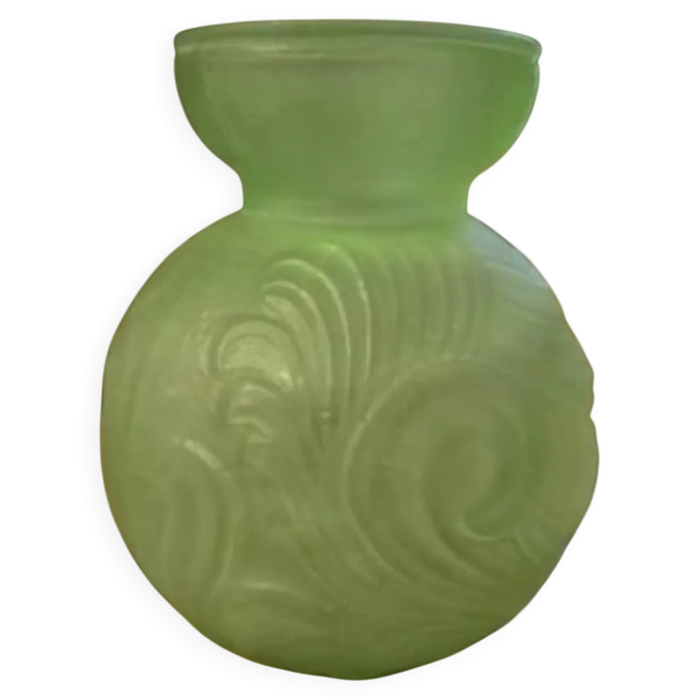 Magnifique Vase Boule art deco années 30 Vert Paste/amandel Decors Aux