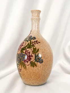 Magnifique vase vintage signé Simon-D – Céramique émaillée à décor flo