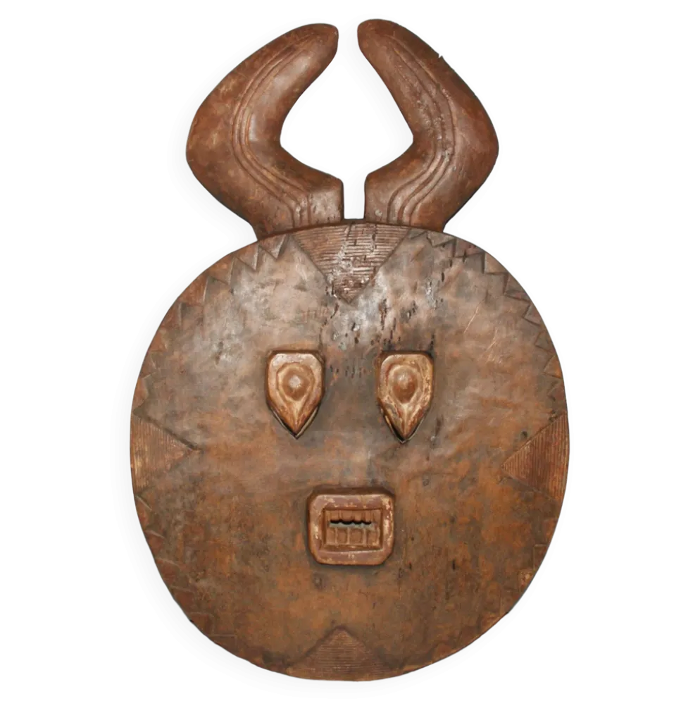 Masque africain baoule lunaire ou kplé kplé (côte d'ivoire)
