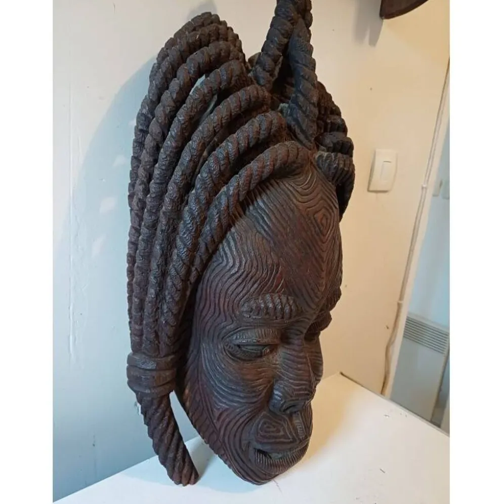 Masque africain bois Côte d'Ivoire Baoulé