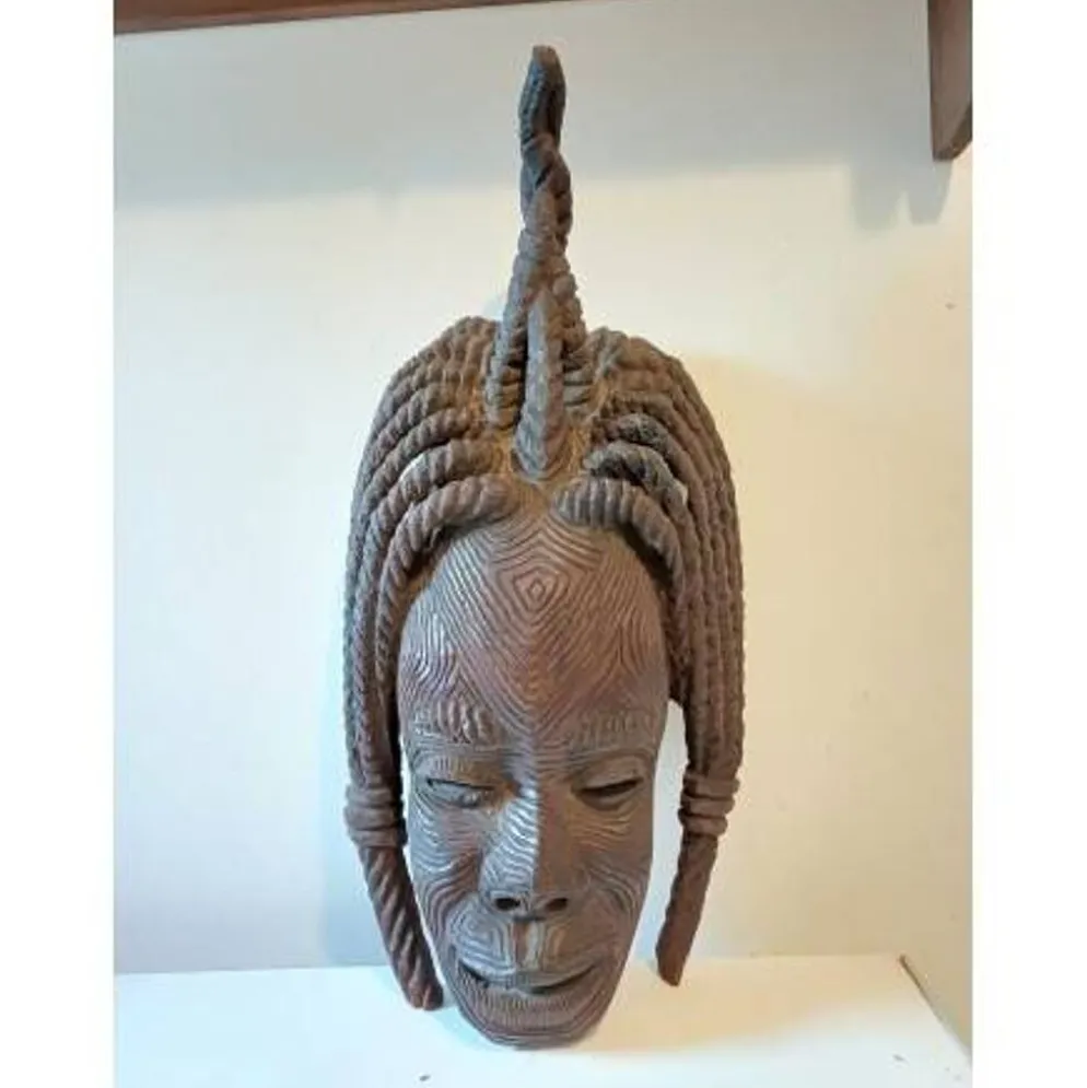 Masque africain bois Côte d'Ivoire Baoulé