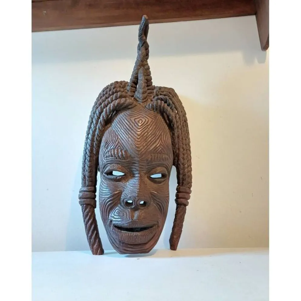 Masque africain bois Côte d'Ivoire Baoulé