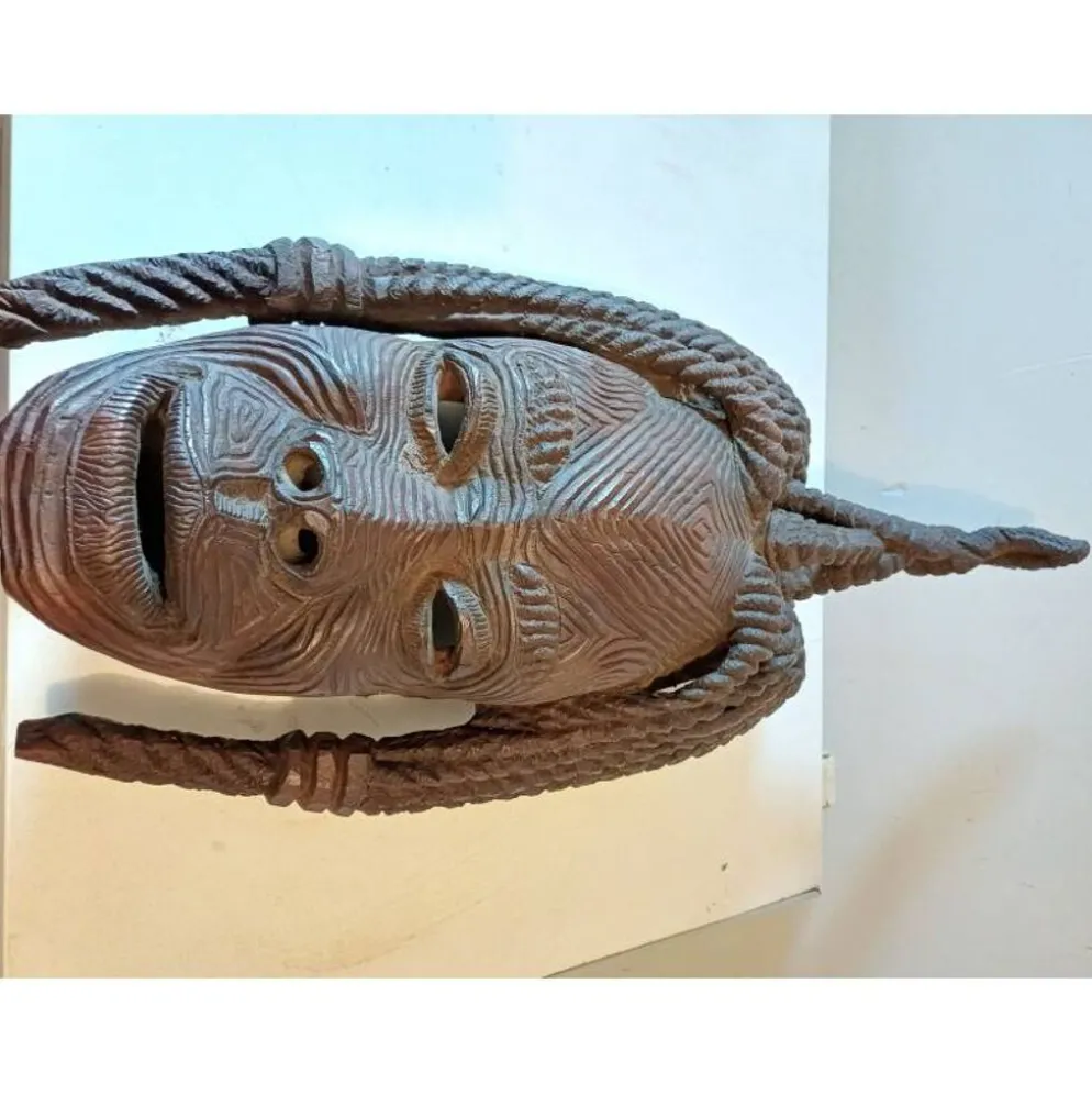 Masque africain bois Côte d'Ivoire Baoulé