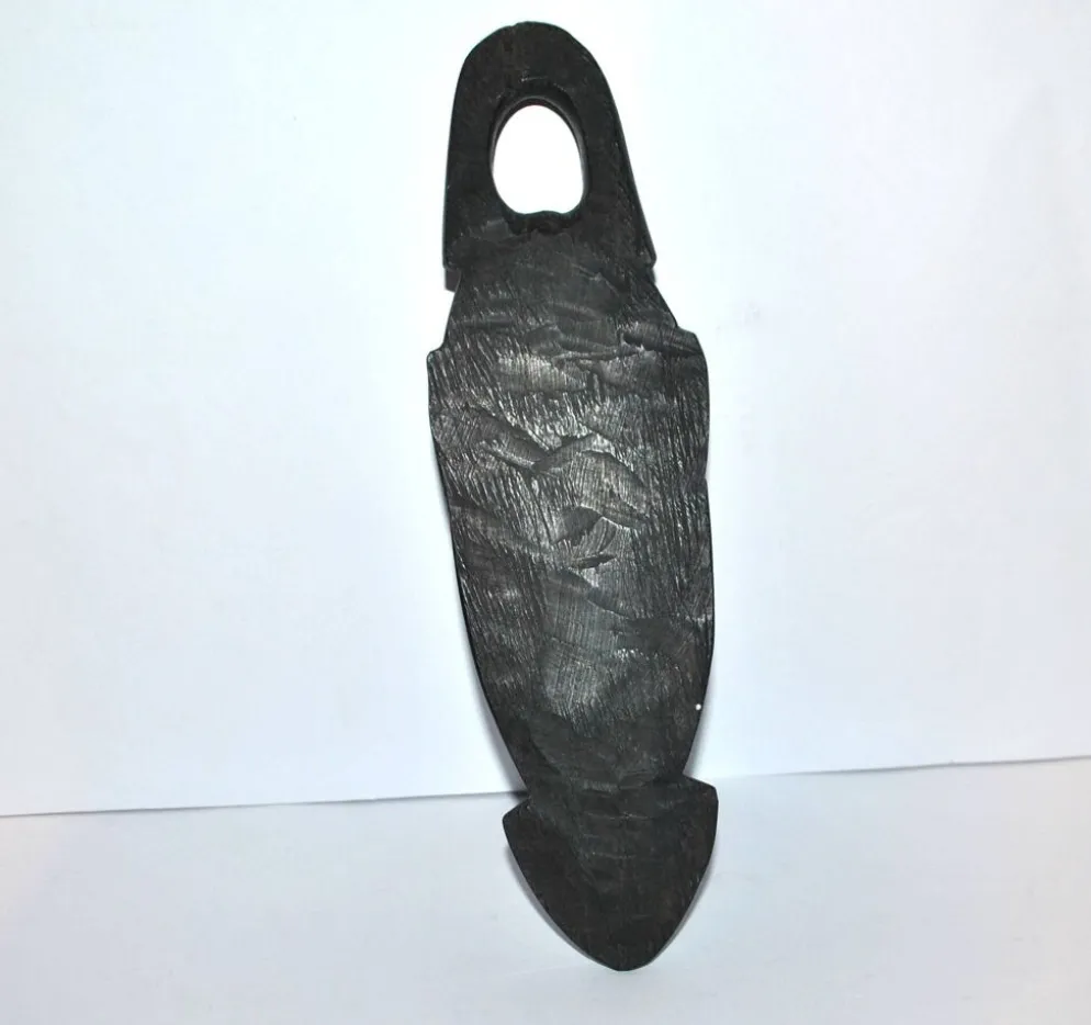 Masque Africain en ébène - Sculpture tête barbue AFRIQUE ETHNIQUE 22.5x7
