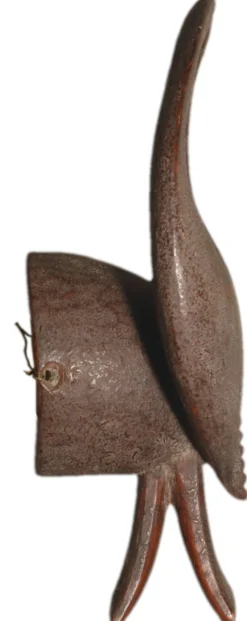 Masque africain en bois, symbolisant un buffle, Nigeria, 25x36cm