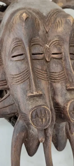 Masque africain jumeau côte d'ivoire senoufo