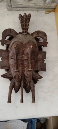 Masque africain jumeau côte d'ivoire senoufo