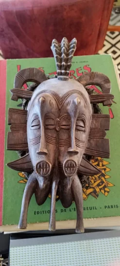 Masque africain jumeau côte d'ivoire senoufo