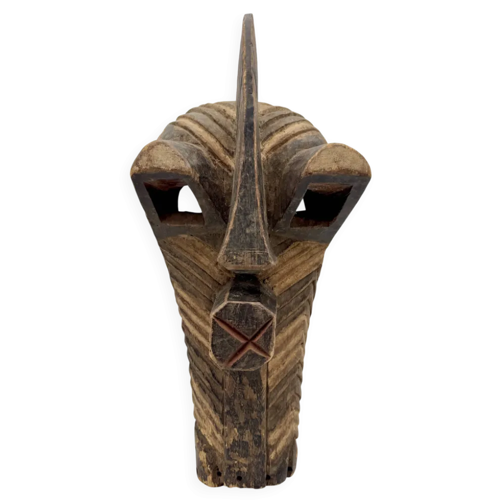 Masque africain Songye Kifwebe – art tribal Congo RDC, bois sculpté