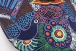 Masque coloré du Mexique en terre cuite, années 70