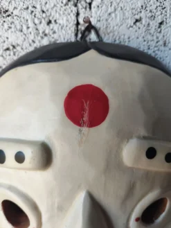 Masque coréen en bois – Souvenir de voyage – Décoration murale artisan