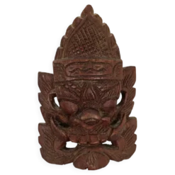 Masque de décoration asiatique en bois sculpté