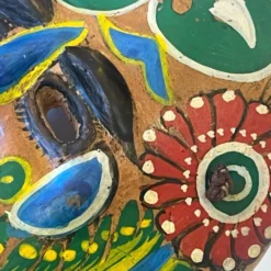 Masque du Mexique en terre cuite colorée, années 70, mexicain