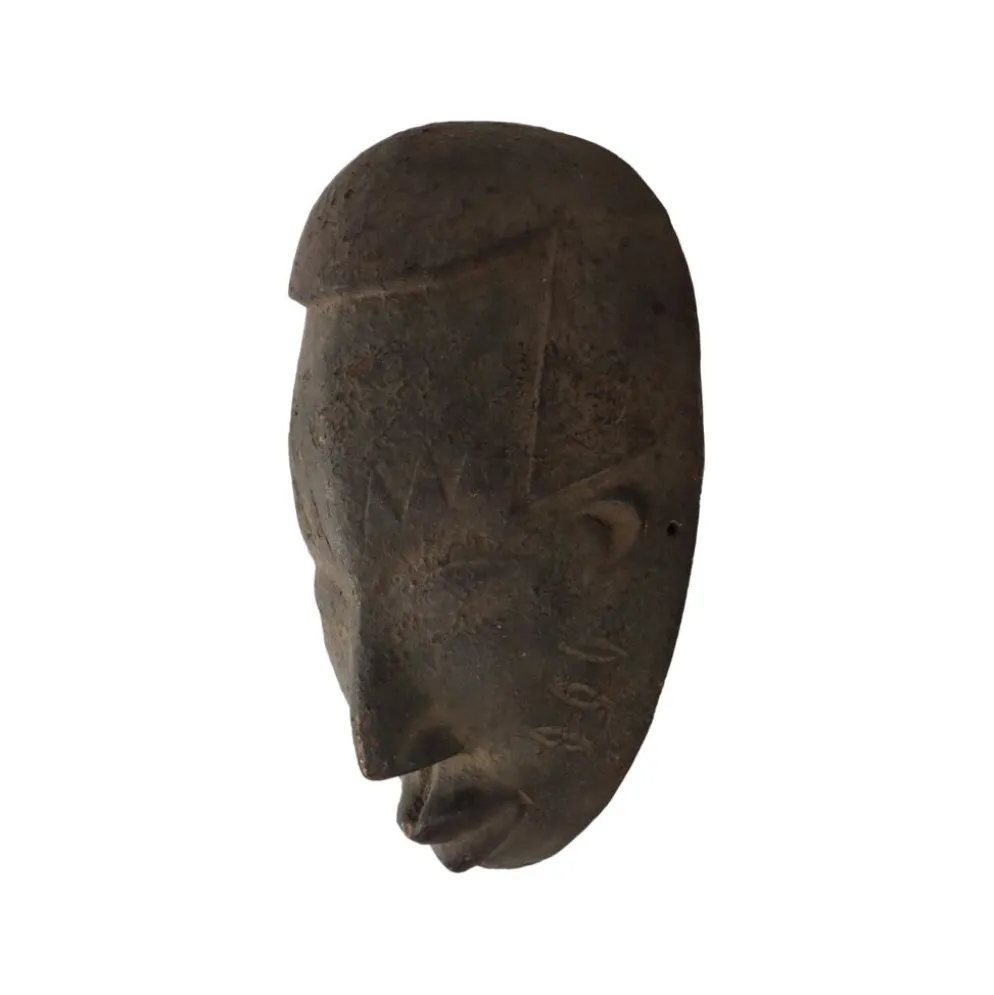 Masque en bois vintage Afrique Art Tribal Cérémonial Congo 38cm