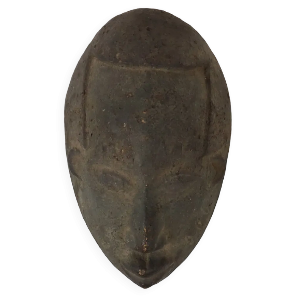 Masque en bois vintage Afrique Art Tribal Cérémonial Congo 38cm