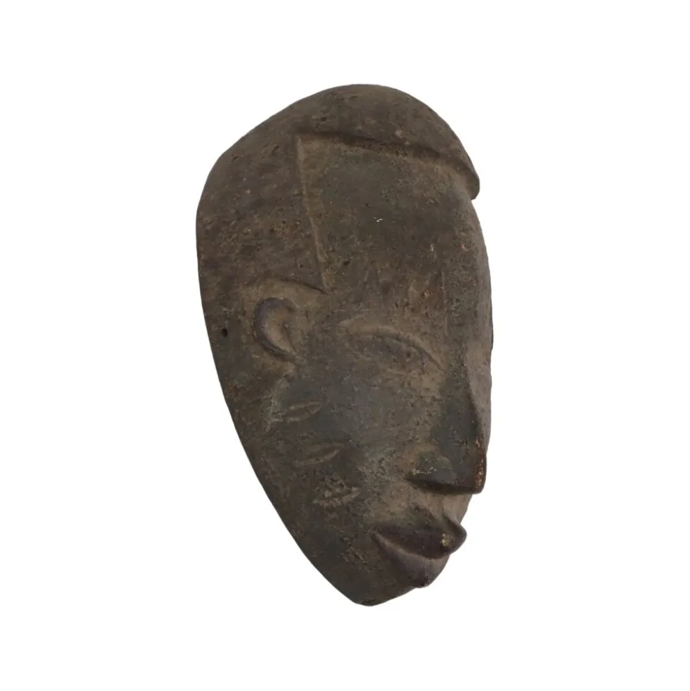 Masque en bois vintage Afrique Art Tribal Cérémonial Congo 38cm