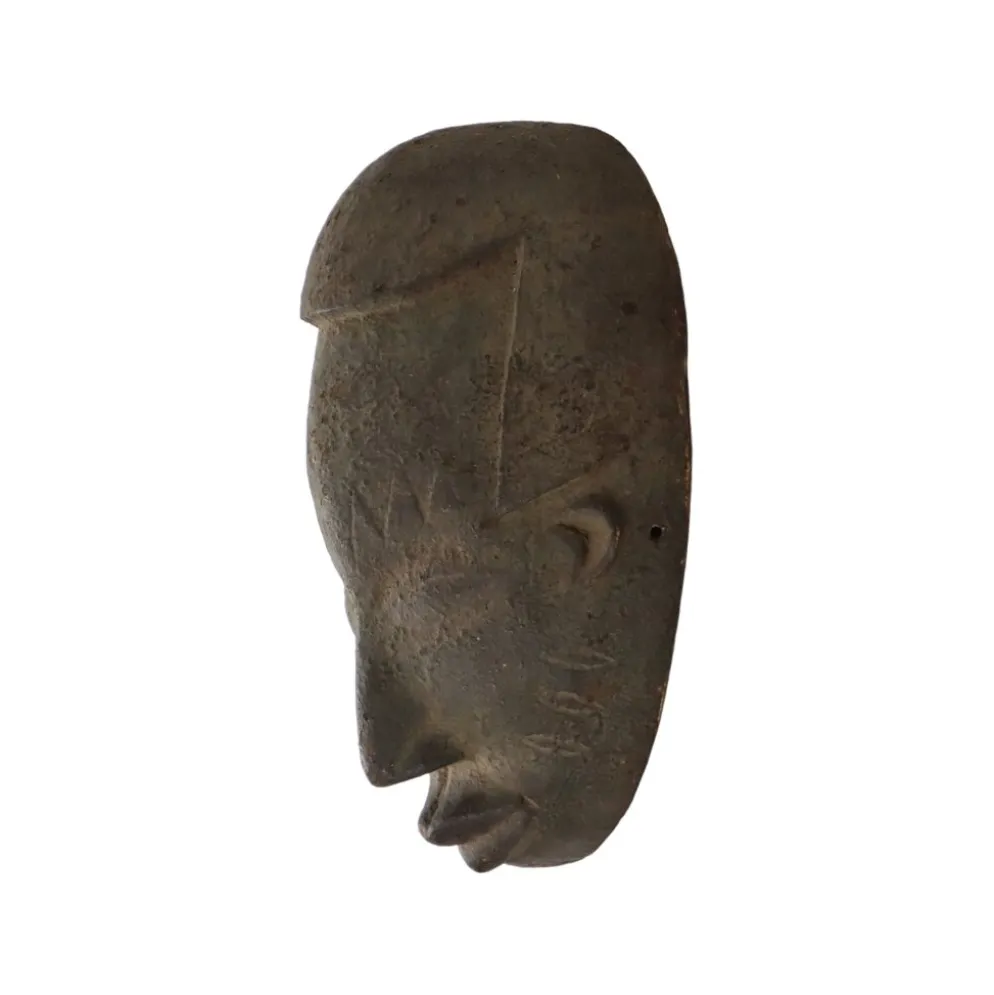 Masque en bois vintage Afrique Art Tribal Cérémonial Congo 38cm