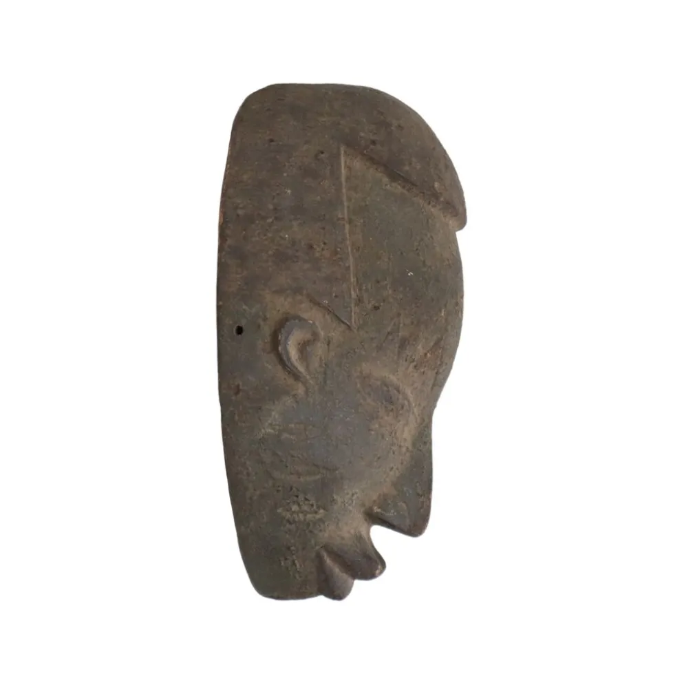 Masque en bois vintage Afrique Art Tribal Cérémonial Congo 38cm
