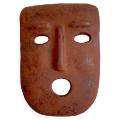 Masque en terre cuite italienne, années 60