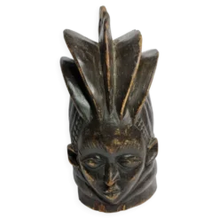 Masque-Heaume Guro Décoratif en Bois Sculpté – Côte d'Ivoire, 35 cm
