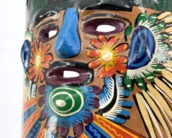 Masque mexicain coloré en céramique, années 70