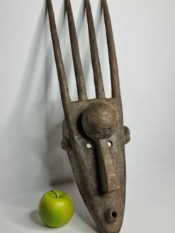Masque N'Tomo Bambara, Mali, Bois Sculpté, Patine Ancienne, XXe, 64 cm