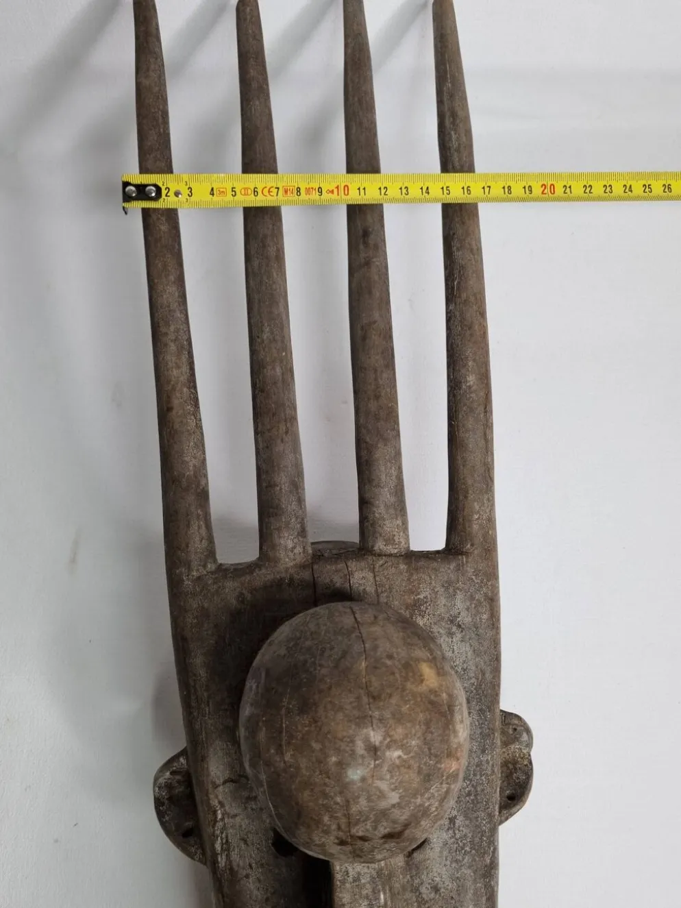 Masque N'Tomo Bambara, Mali, Bois Sculpté, Patine Ancienne, XXe, 64 cm