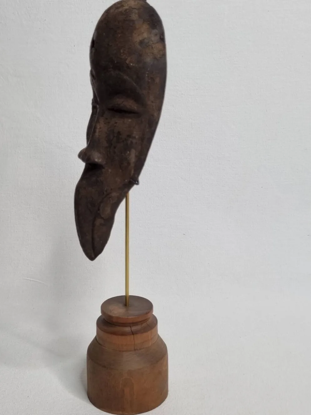 Masque passeport africain ancien Dan Mahou à long bec, 19 cm