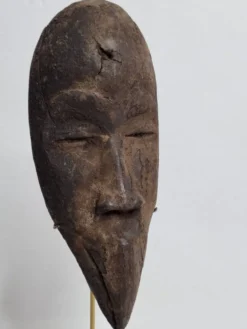 Masque passeport africain ancien Dan Mahou à long bec, 19 cm