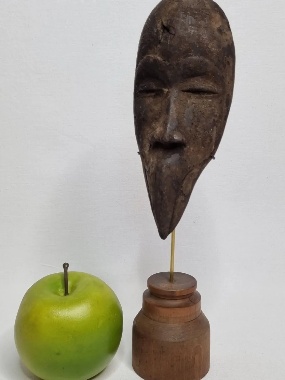 Masque passeport africain ancien Dan Mahou à long bec, 19 cm