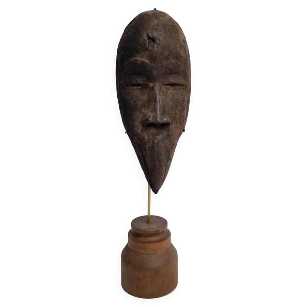 Masque passeport africain ancien Dan Mahou à long bec, 19 cm