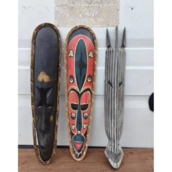 3 masques bois Afrique