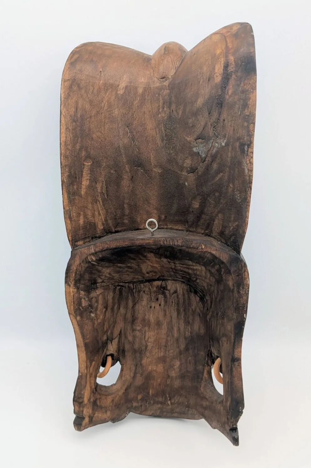 Masque Sculptural Bois - Visage & Cobra Royal (Naga) - Art Tribal Indonésie