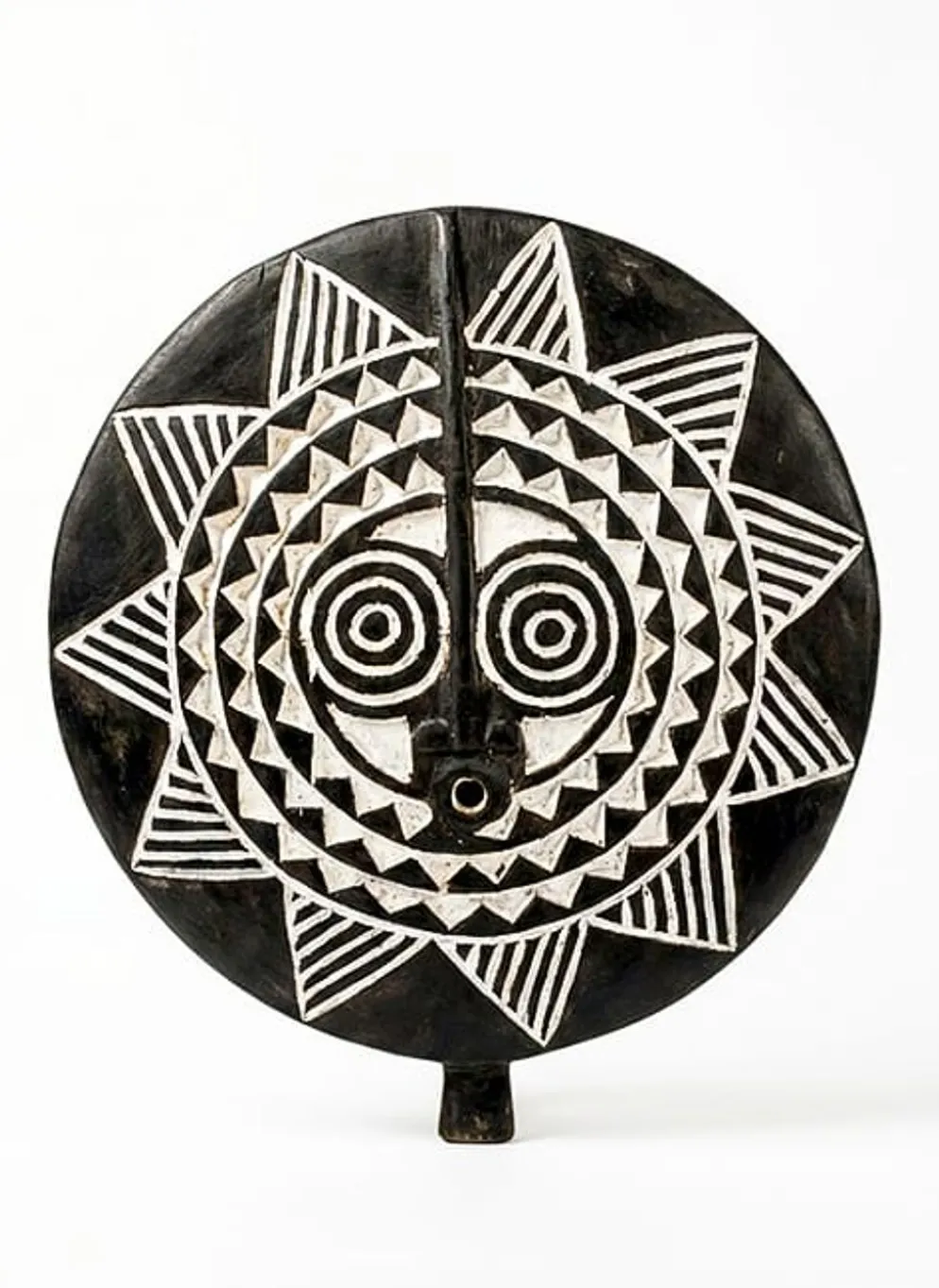 Masque solaire Bwa Ø40 tribal — l’œil du zénith