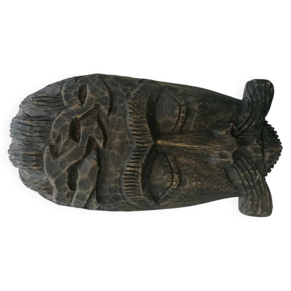Masque tribal africain en bois sculpté – art ethnique décoratif