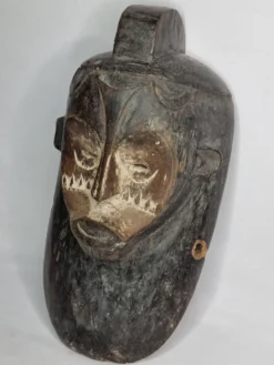 Masque tribal ancien Fang Ngil,Art africain traditionnel, Gabon, XXe, 40 cm
