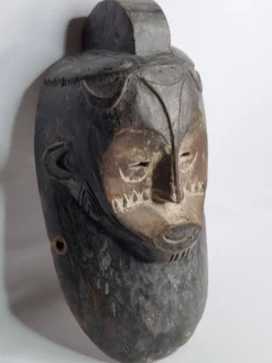 Masque tribal ancien Fang Ngil,Art africain traditionnel, Gabon, XXe, 40 cm