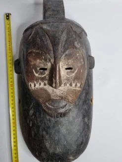 Masque tribal ancien Fang Ngil,Art africain traditionnel, Gabon, XXe, 40 cm