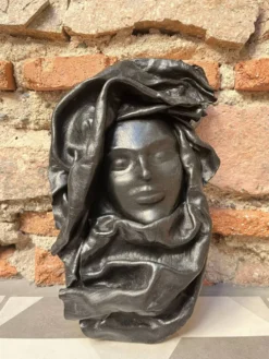 Masque vintage visage de femme en cuir