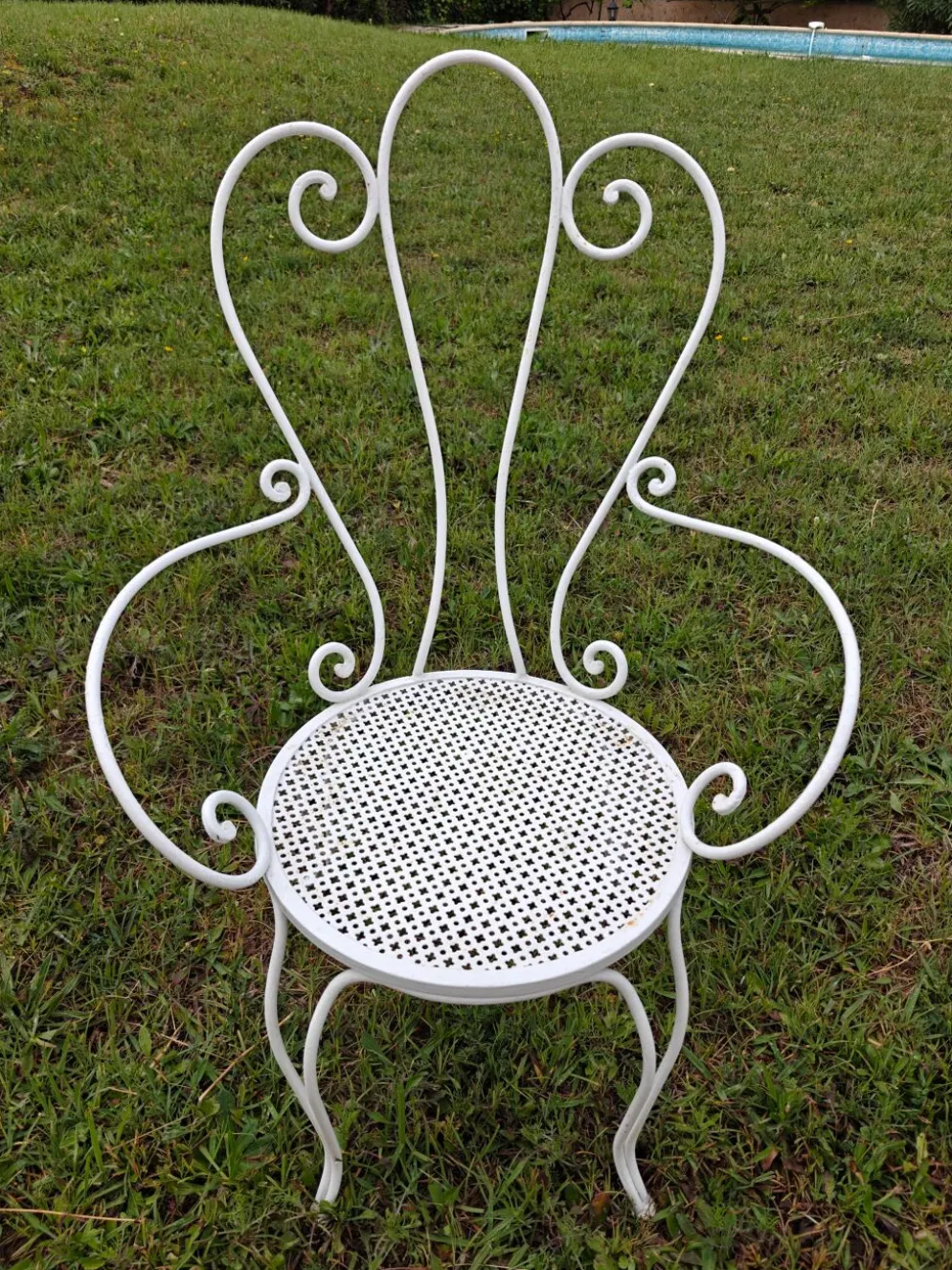 Mathieu Mategot salon de jardin 7 pièces fer forgé 1960