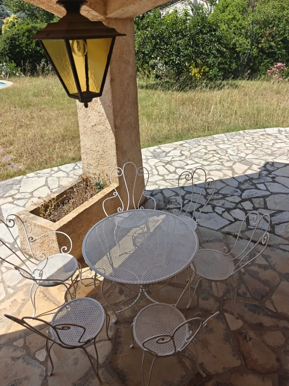 Mathieu Mategot salon de jardin 7 pièces fer forgé 1960