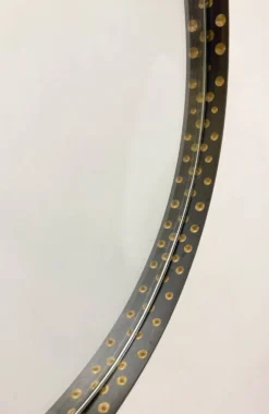 Mid-Century Modern Brass and Steel Drop-Shaped Mirror, Italy, 1970s