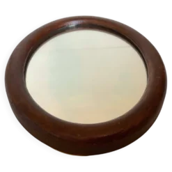 Mini miroir ovale en bois