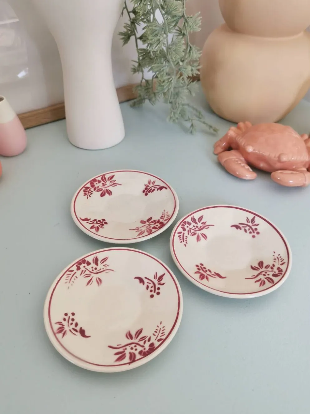 Minis assiettes faïence vintage, dînette