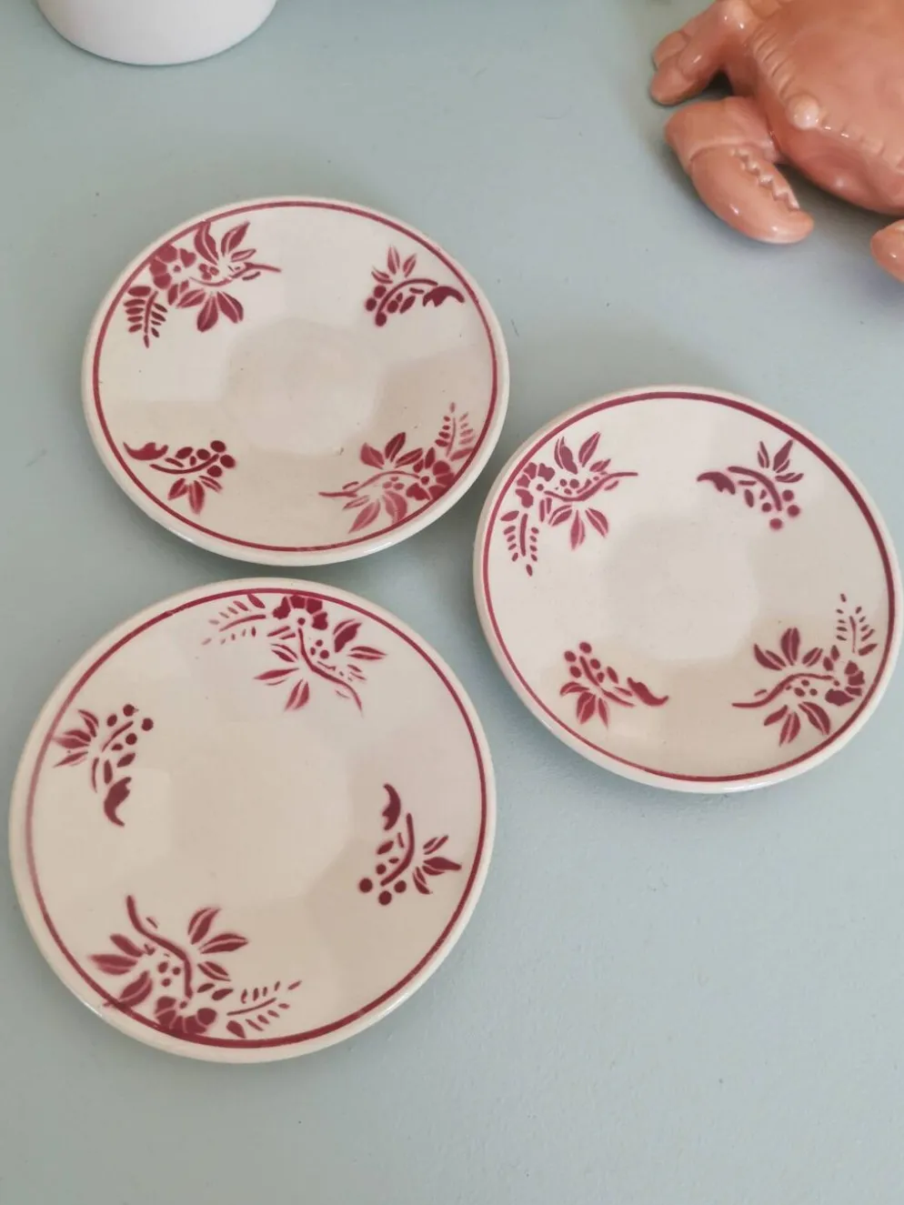 Minis assiettes faïence vintage, dînette