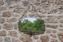 Miroir ancien Art déco en métal à décor de roses – miroir mural vintage ann