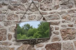 Miroir ancien Art déco en métal à décor de roses – miroir mural vintage ann
