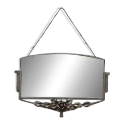 Miroir ancien Art déco en métal à décor de roses – miroir mural vintage ann