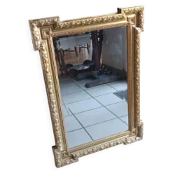 Miroir ancien bois et stuc doré néo Louis XVI