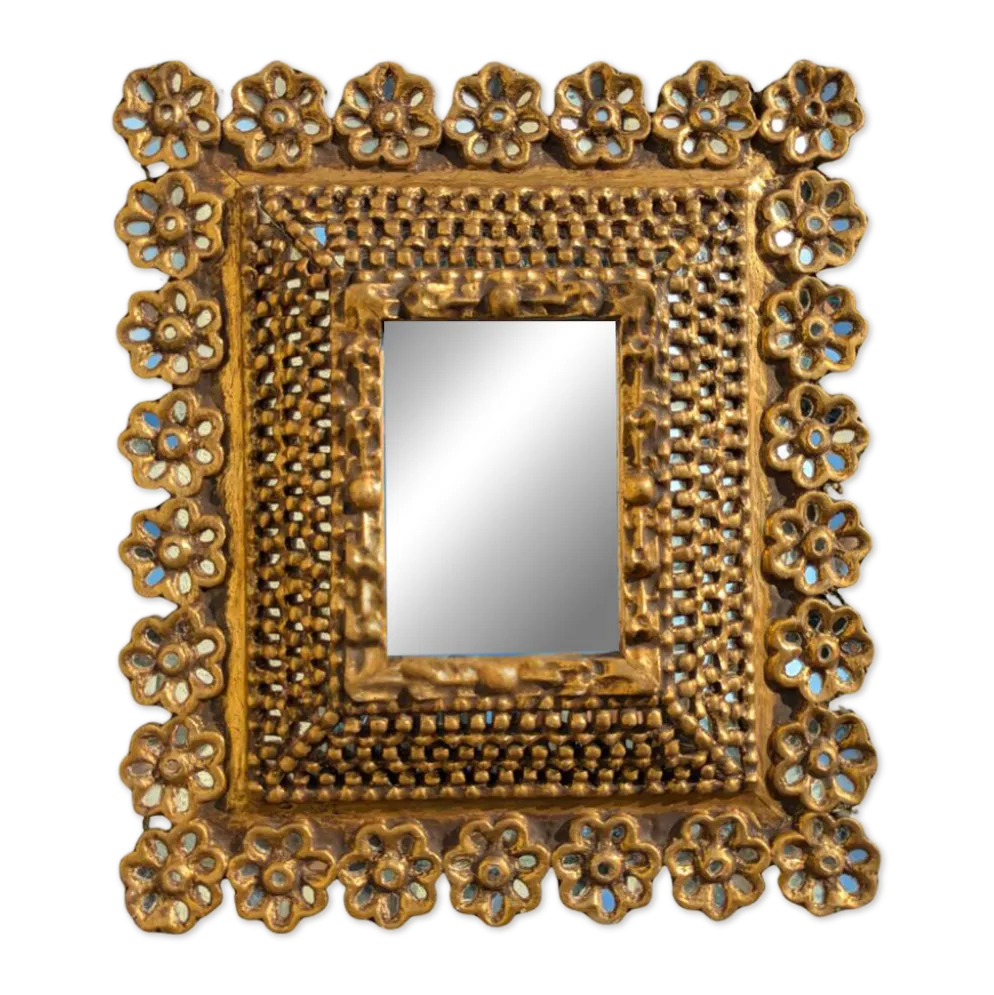 Miroir ancien en bois doré